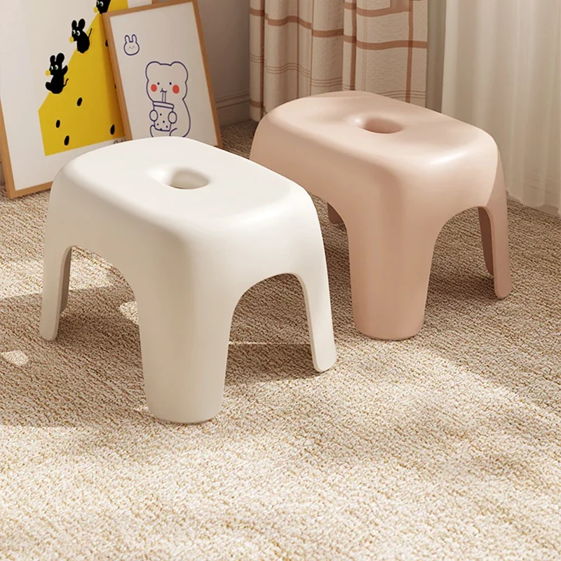 

Simple Stackable Stool Bathroom Living Room Small Bench Ottoman Home Low Thickened Plastic Round Stool Banqueta Furniture KMBS