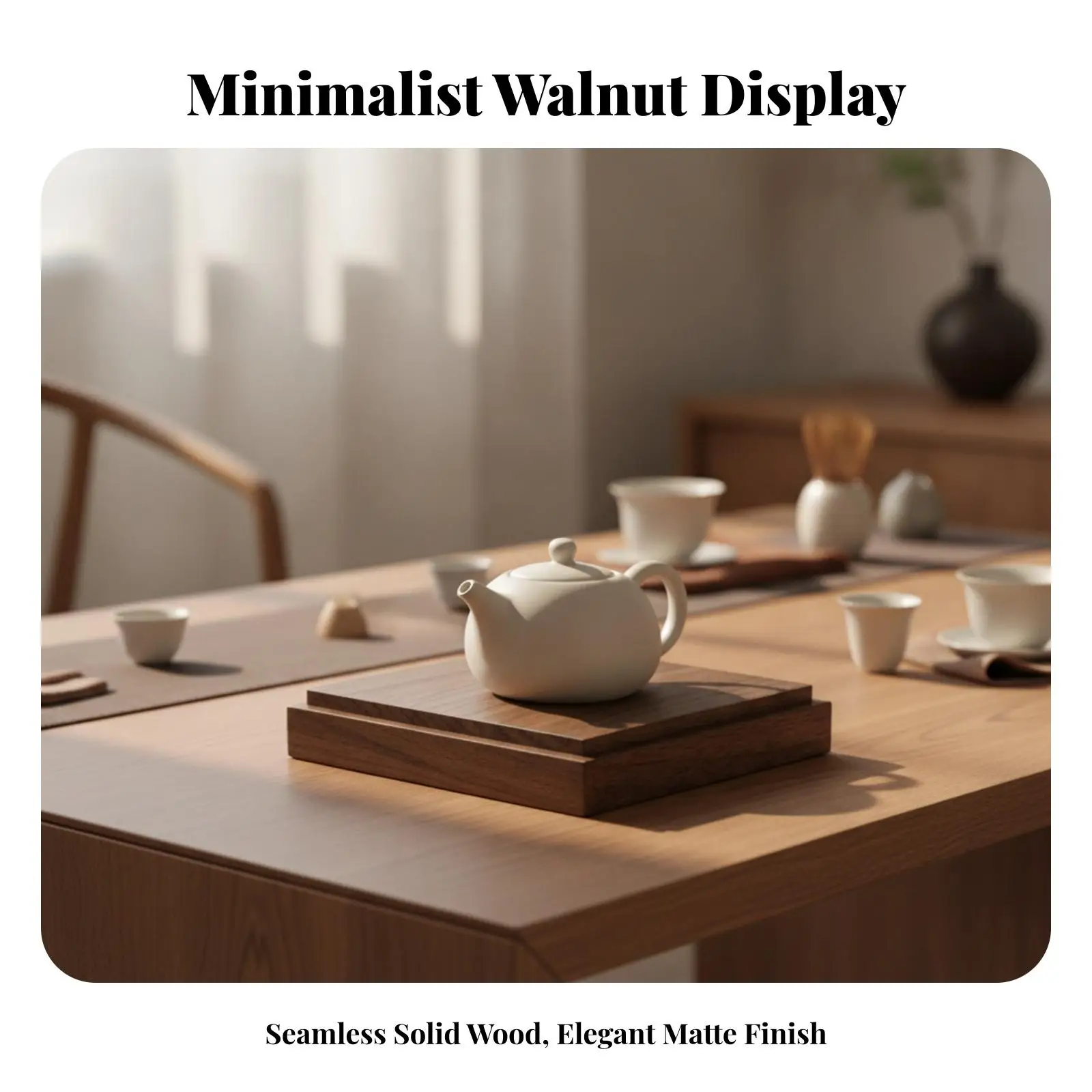 Solid Wood Display Base | Stepped Layered Construction, , Walnut Display Stand,