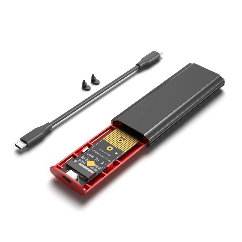 Custodia M.2 NVMe Scatola di archiviazione SSD USB 3.2 10Gbps 6Gbps Doppio protocollo Custodia esterna per unità a stato solido M2 HD Disco rigido senza attrezzi