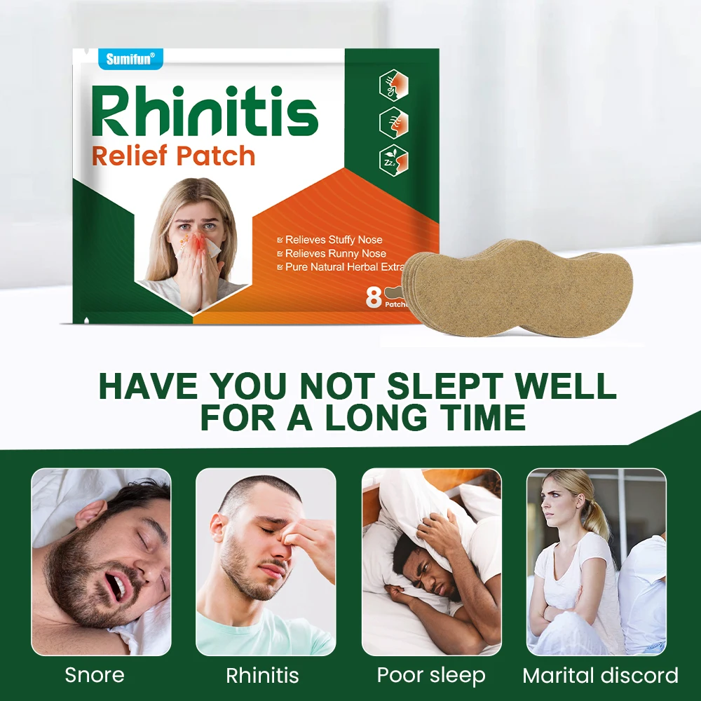 8/40/80Pc Sumifun Rhinitis Patch Treat Sinusitis Anti Snoring Nasal Congestion Sticker Easy Breathing Good Sleep Medical Plaster