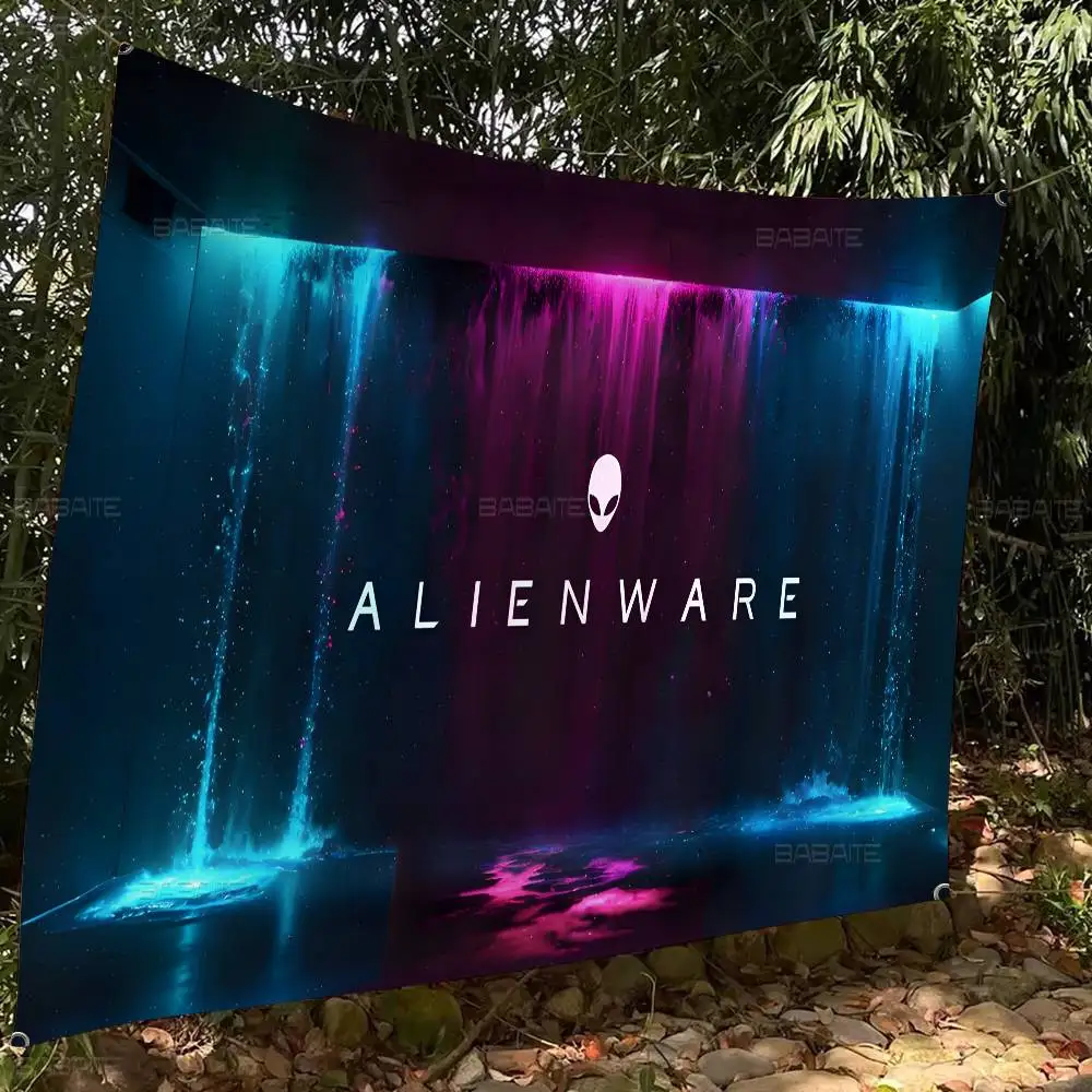 Dell Alienware الرسوم المتحركة ألعاب الكمبيوتر DIY العلم لمجموعة الأسرة صور غرفة المعيشة ديكور المنزل النوم جدار ديكور فني راية #4