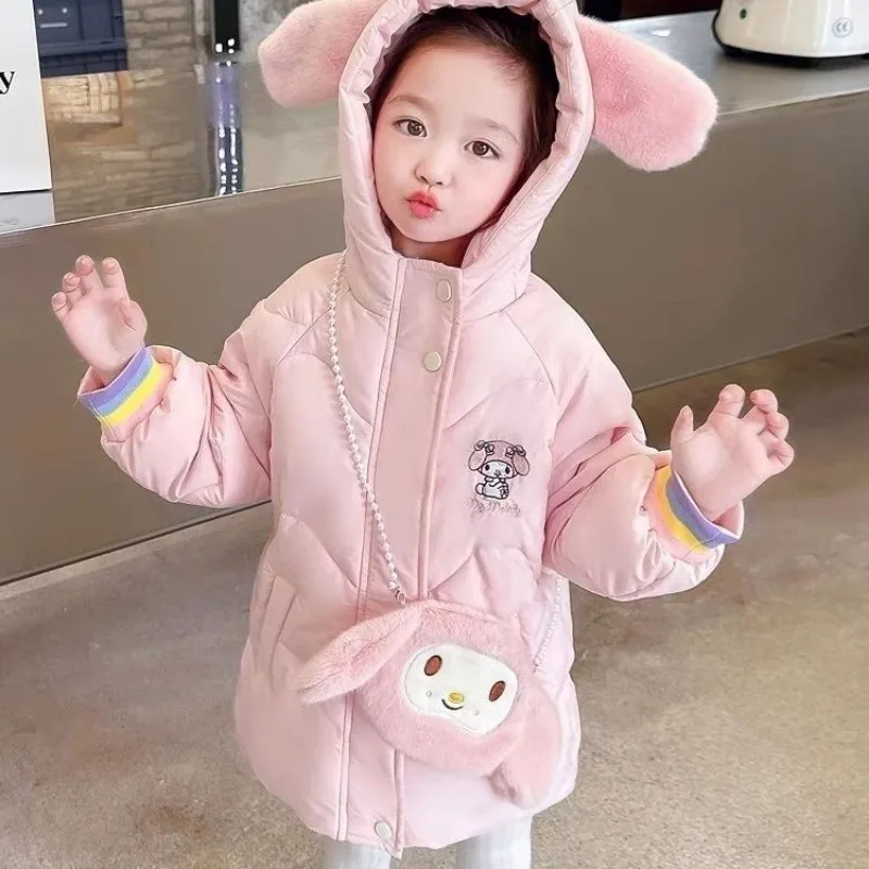 Veste à manches longues en coton rembourré Sanurgente My Melody pour enfants, manteau de dessin animé mignon, vêtements de princesse Kawaii, beaux cadeaux pour filles