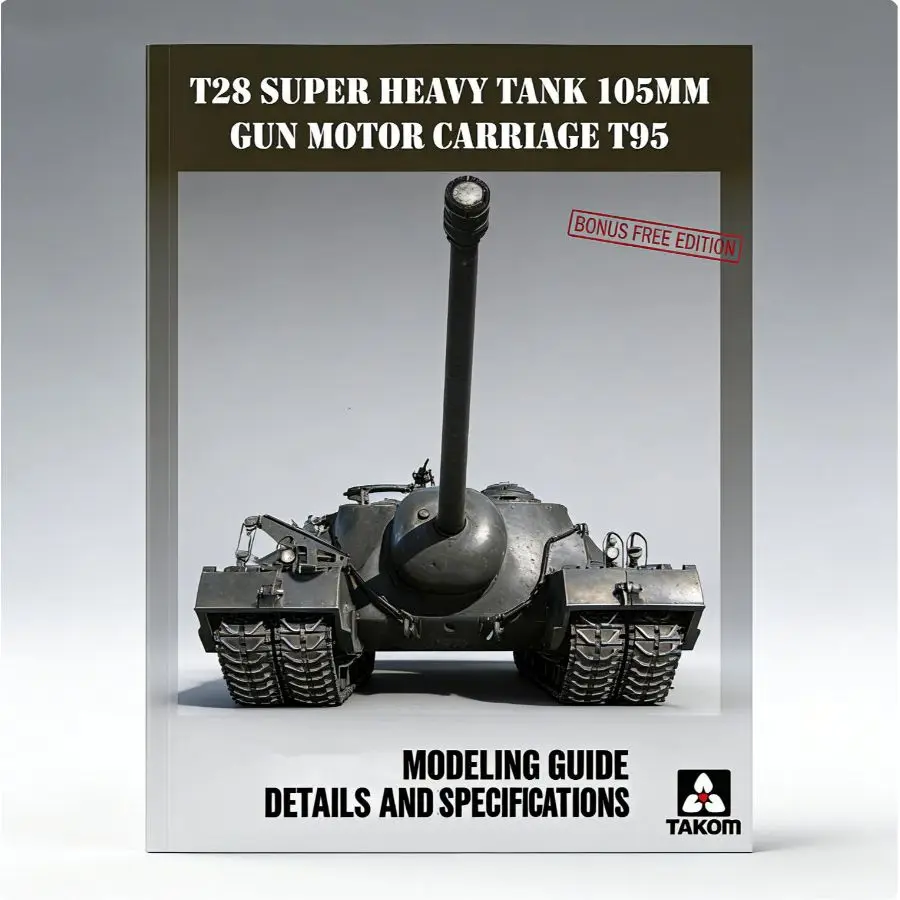 2209BOOK TAKOM 1/35 T28 Heavy Tank T95 105mm Modeling Guide Details & Specs Book