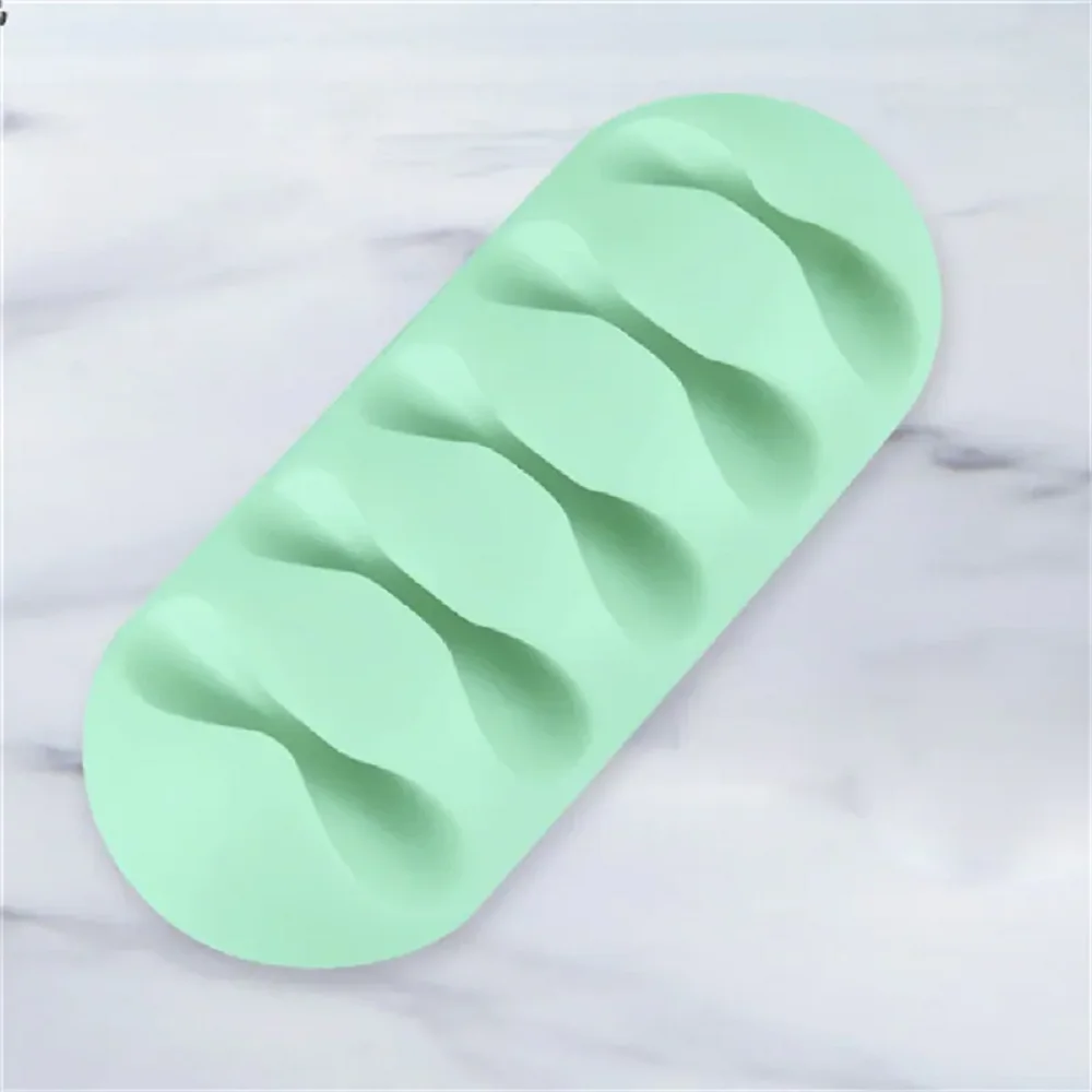 Auto-adesivo Silicone USB Data Cable Holder, Mouse cabo, carregador, desktop, cartão fixo, 5 em 1, Força, 1Pc