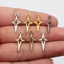 WYSIWYG 40pcs 23x10mm 7 Colors Openwork Star Charms Hollow Star Pendant For DIY Jewelry Making Earring Necklace Making