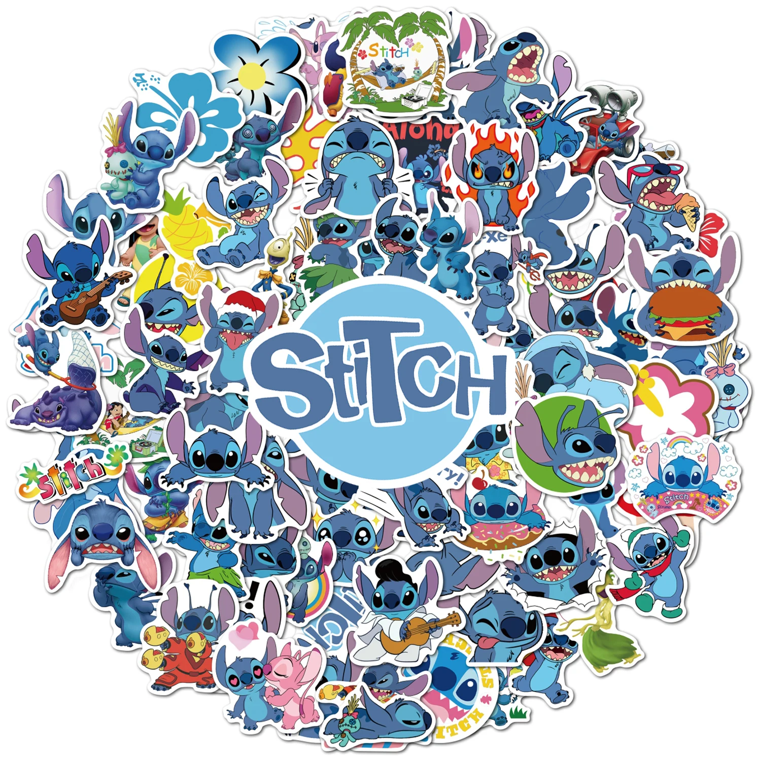 10/50/100Pcs Cute Stickers Stitch Luggage Suitcase Graffiti Guitar Skateboard Disney Stickers Scrapbook Children Gift Vinyl Toy