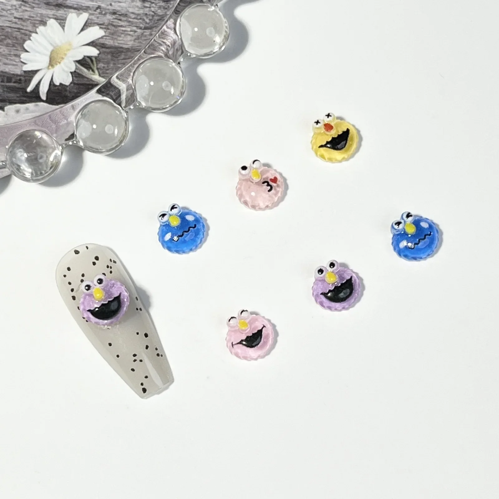 20 ชิ้น disney monster การ์ตูนเล็บ charms สําหรับ diy เล็บน่ารัก mini เรซิ่น flatback ตกแต่งเล็บ