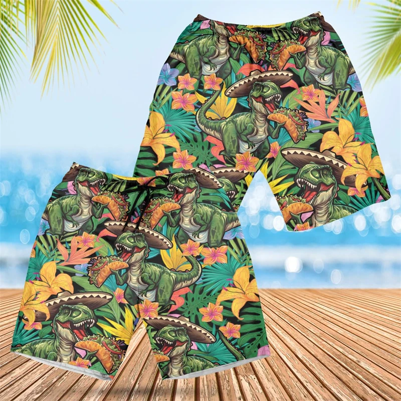 Messico Cinco De Mayo pantaloni corti stampati in 3D per uomo vestiti Cartoon Aninmal Chicken Roll pantaloncini da spiaggia divertenti tronchi MexicanTaco