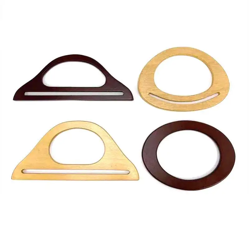 

1Pc Square Wood Straps D-shaped Handbag Handle DIY Replacement Wallet Bag Strap Wooden Handbag Tote Handcrafted Bag Accessories