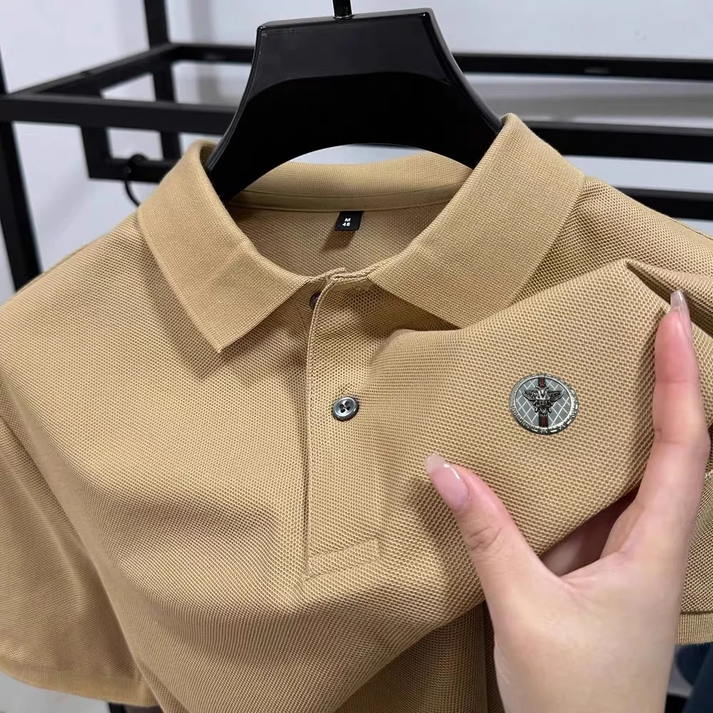 

100% хлопчатобумажные Короткие рукава летний новый мужской чистый гольф POLO рубашка роскошная марка эмблема дизайн блузка высококачественная деловая футболка для отдыха
