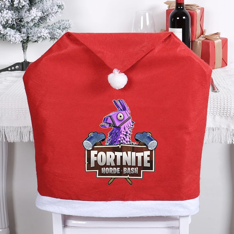 

Fortnites Санта-Клаус, чехлы на стулья с принтом аниме, Фортес, ночь, Рождество, Рождество, кухня, столовая, украшение для дома, шапки на стулья, подарок, новинка
