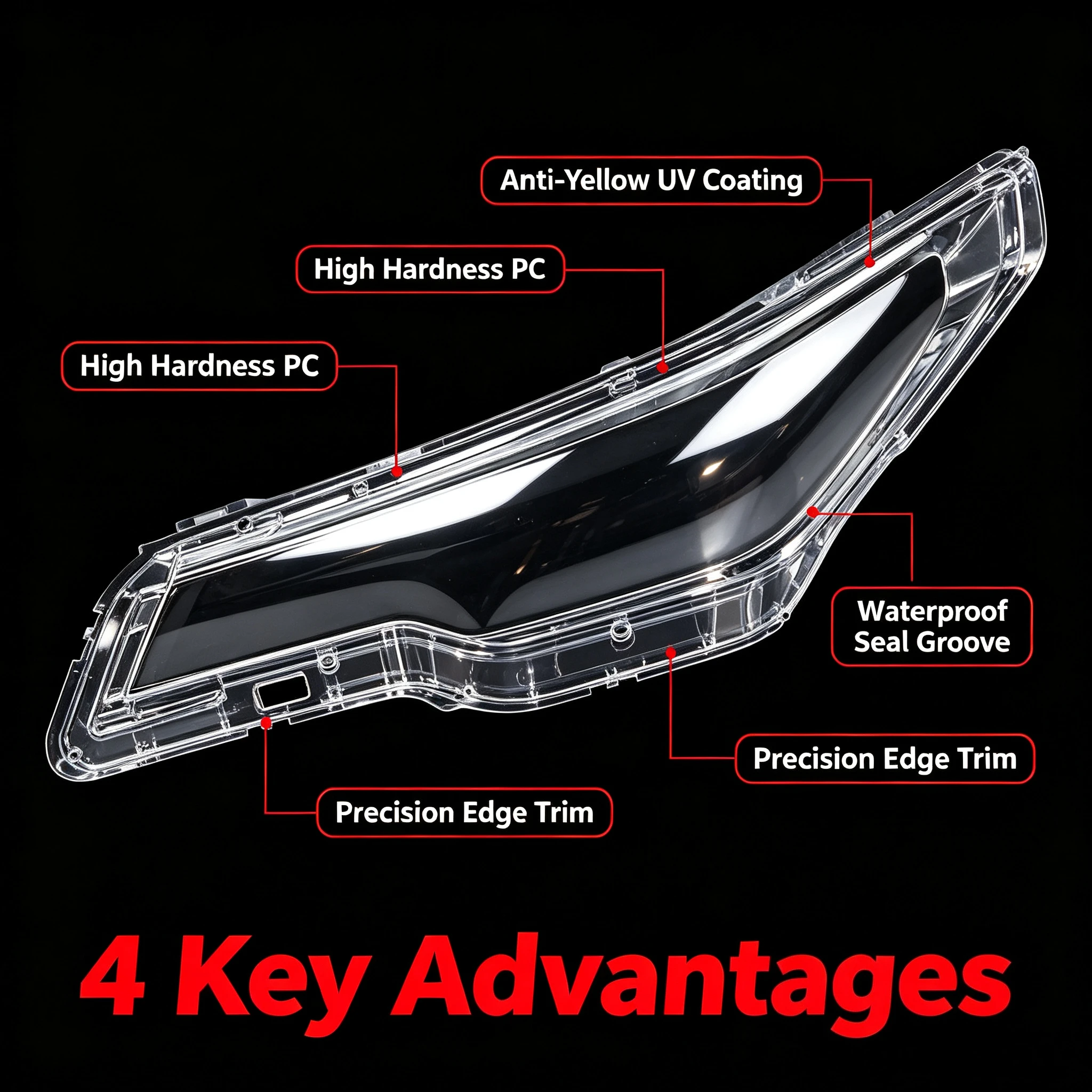 Moggic Headlight Lens Cover Compatible With Changan CS55 Plus 2020 2021 Model Version Left Right Side Replacement Dedicated