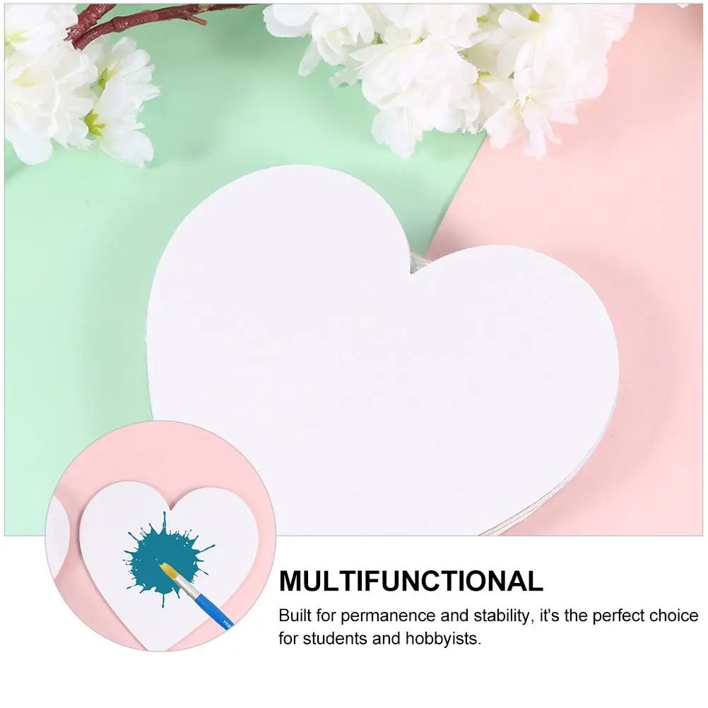 

10 Pcs Heart Shape Oil Painting Board Mini Canvas Panels for Indoor Outdoor Art Storage Pure Cotton Quality DIY Gifts