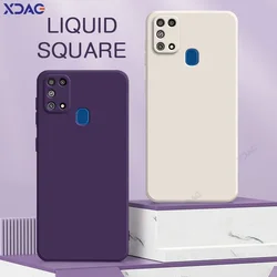 Cellphone Cases for Samsung Galaxy M31 Prime SamsungM31 Luxury Original Square Liquid Silicone Back Cover Soft Double Liner Bags