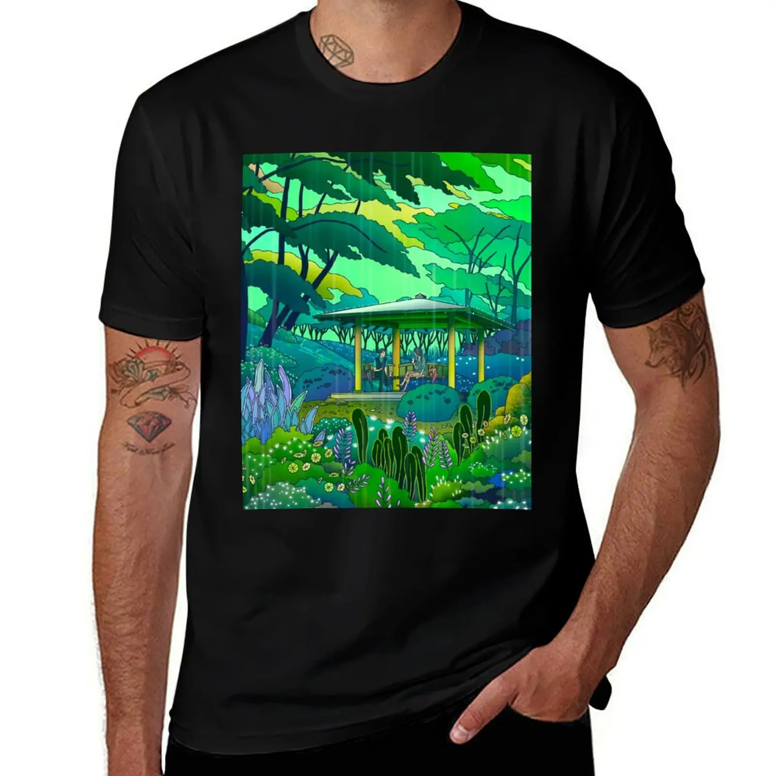 

Rainy Encounter T-Shirt blacks plus sizes blue archive t shirts for men