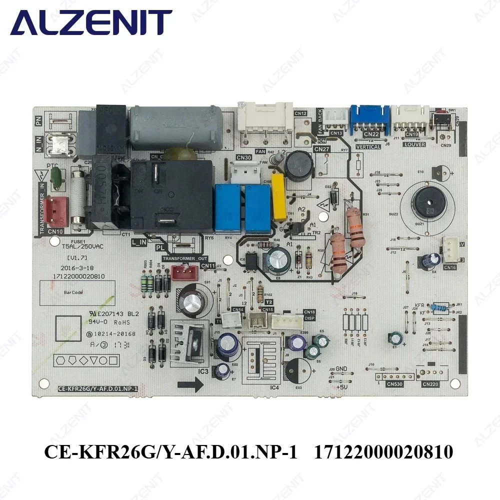 

New For Midea Air Conditioner Indoor Unit Control Board CE-KFR26G/Y-AF.D.01.NP-1 Circuit PCB 17122000020810 Conditioning Parts