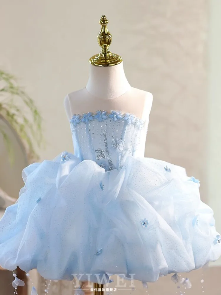 Hochwertige Kinder-Partykleider für Klavieraufführungen, Geburtstage, Hochzeiten, Blumenmädchen A5042 Großhandel Mädchen-Abendkleider – Detail 5