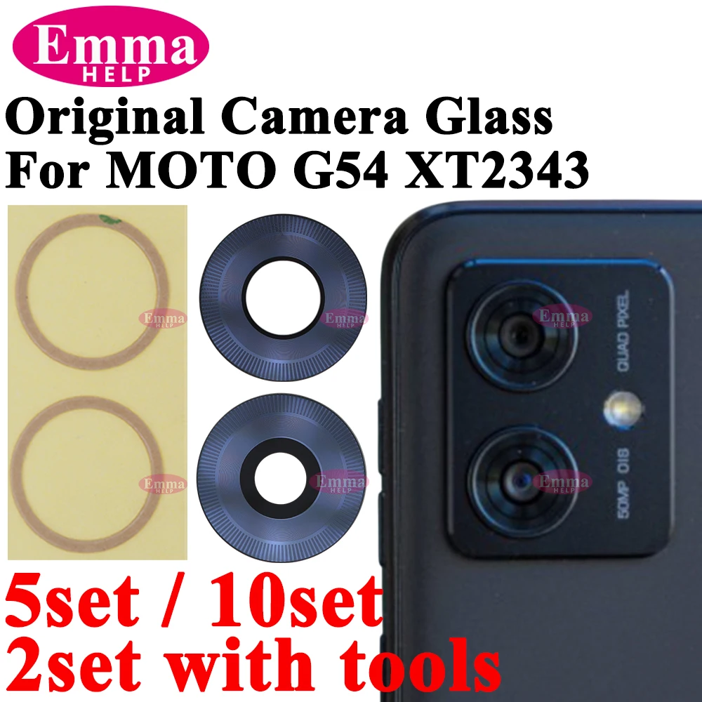 

EmmaHelp Original Rear Camera Glass Lens For Motorola MOTO G54 5G XT2343 Replacement with Adhesive Sticker Repair Parts