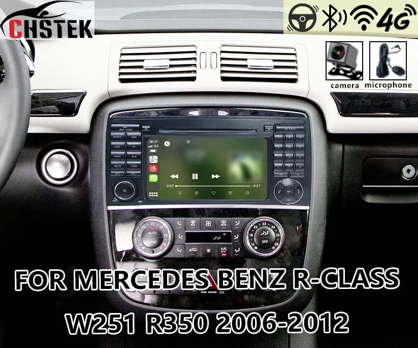 Car Autoradio For Benz R-W251 R280 R300 R320 R350 R500 2006-2016 Wireless 4G GPS WIFI Auto Vedio Media Stereo Carplay Navigation