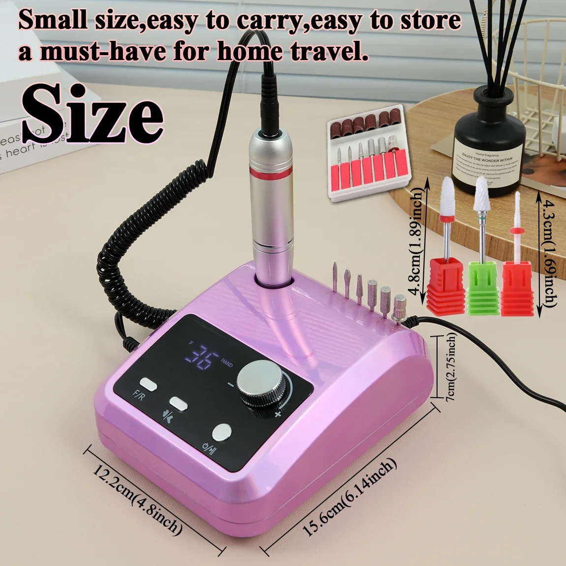 ใหม่ 45000RPM มืออาชีพเครื่องเจาะเล็บไฟฟ้าชุด 3 ชิ้นดอกสว่านเล็บเล็บซาลอนอุปกรณ์เครื่องขัดเงาเครื่องมือ