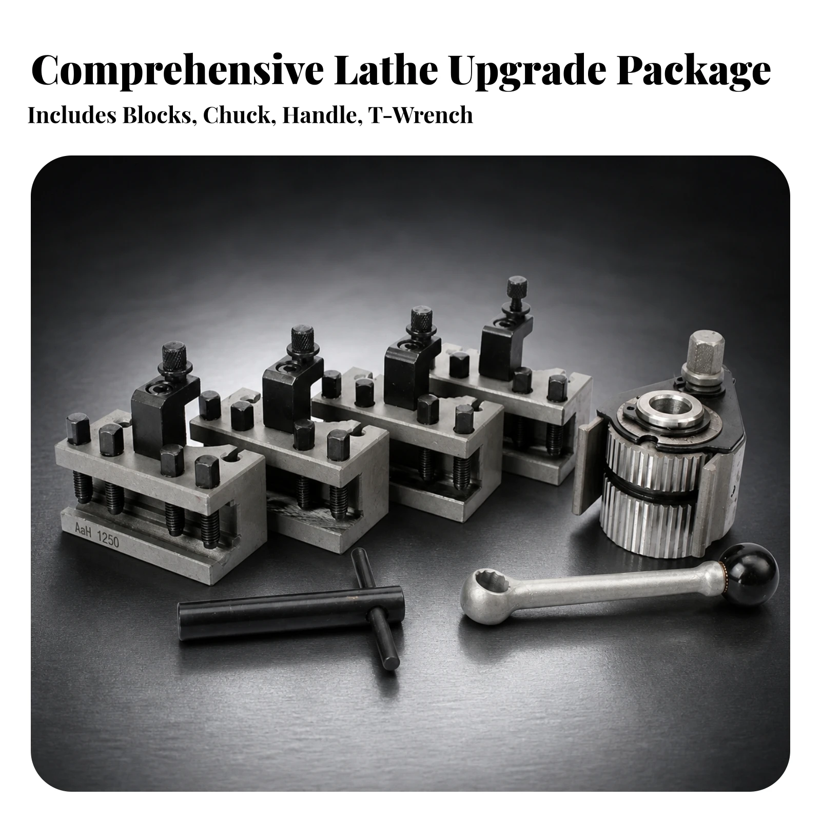 Aa1250 Quick Change Lathe Tool Holder Set with Wrench for Metalworking Turning Jobs