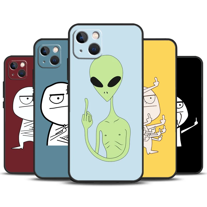 재미있는 미들 핑거 밈 케이스, 아이폰 16, 15, 14, 13, 12, 11 프로 맥스, 미니 X, XR, XS 맥스, 7, 8 플러스 2 범퍼 케이스 커버