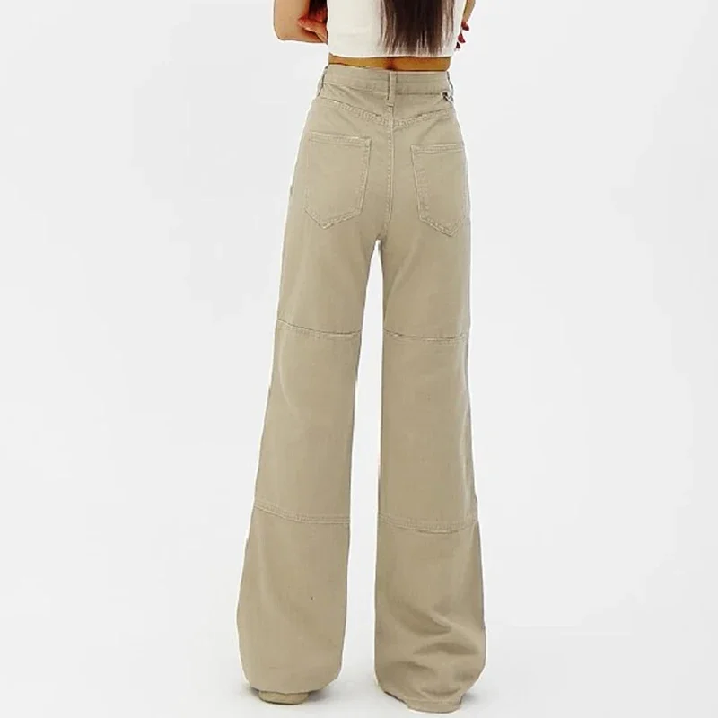 女性用ゴシックフレアジーンズ,ハイウエスト,アメリカンスタイル,カーゴ,カーキ,ストリートウェア,カジュアル,y2k,2000s,ファッション