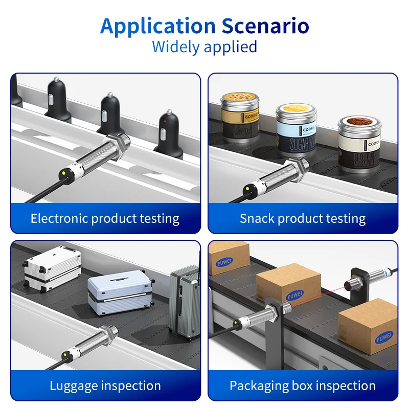 FUWEI FGY12-10NAU Cylindrical Photoelectric Sensor M12 Diffuse Reflection Infrared Sensor Probe Remote Detection