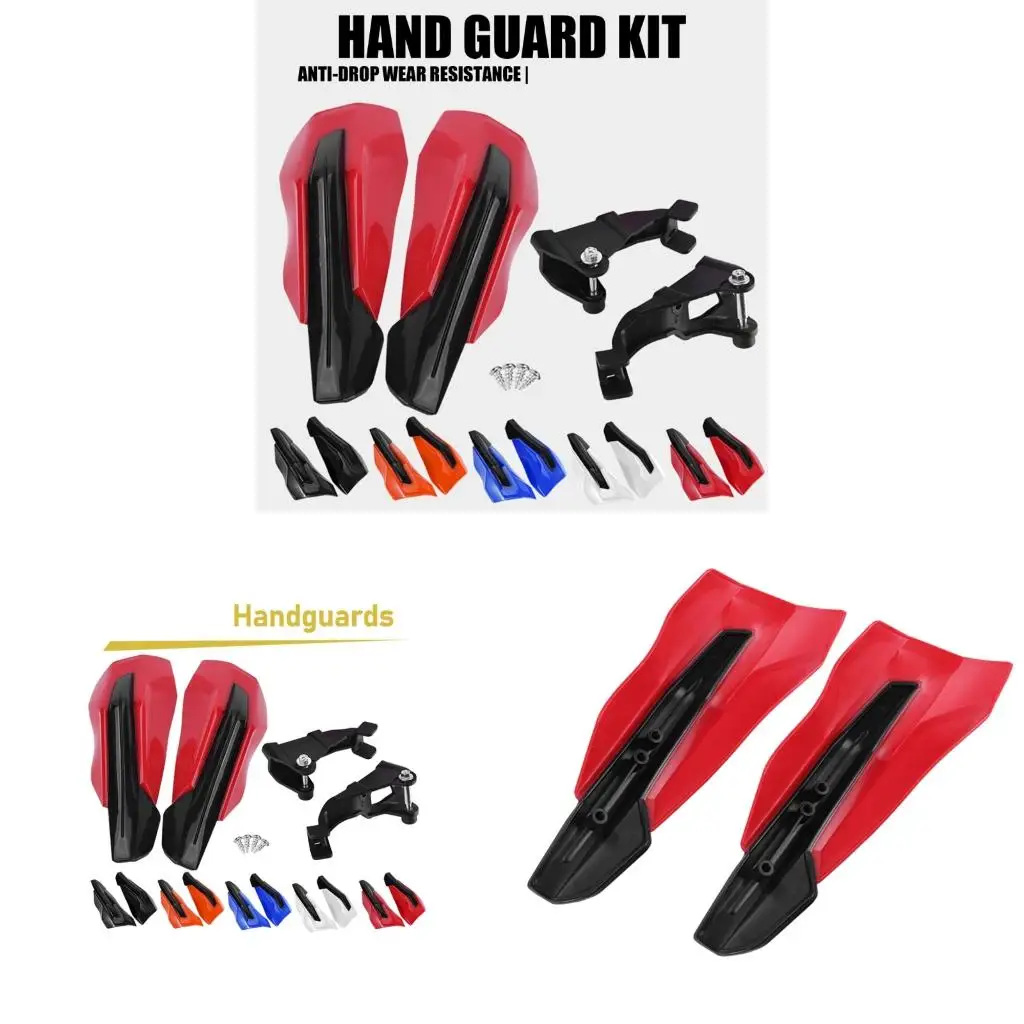 Plastic handguard pair for handlebar wind and brush coverage