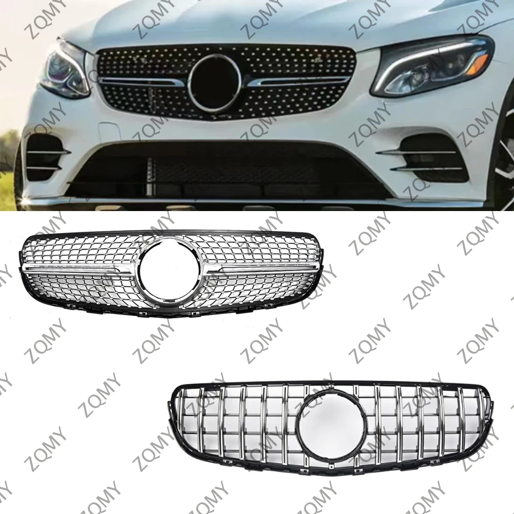 Car Front Bumper Grille Centre Panel Styling Upper Grill For Mercedes Benz GLC-Class W253 X253 GLC250 GLC300 GLC350 2015-2019