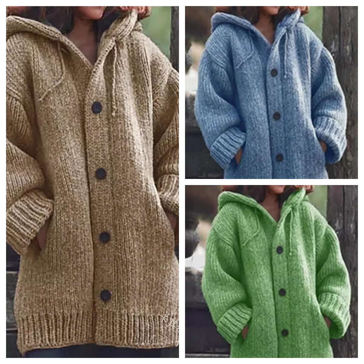 

Women's Autumn Winter Mid-Length Knitted Cardigan Warm Open Front Sweater Outerwear 2026