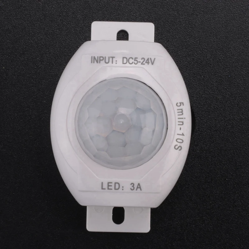 6X PIR rilevatore di sensore di movimento a infrarossi DC5-24V interruttore Timer On Off automatico corpo luce LED lampada sensore di movimento PIR (bianco)