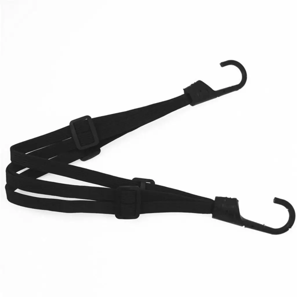 เทปพันสายรัดกระเป๋าเดินทาง สายยางยืด 2 ตะขอ สีดํา