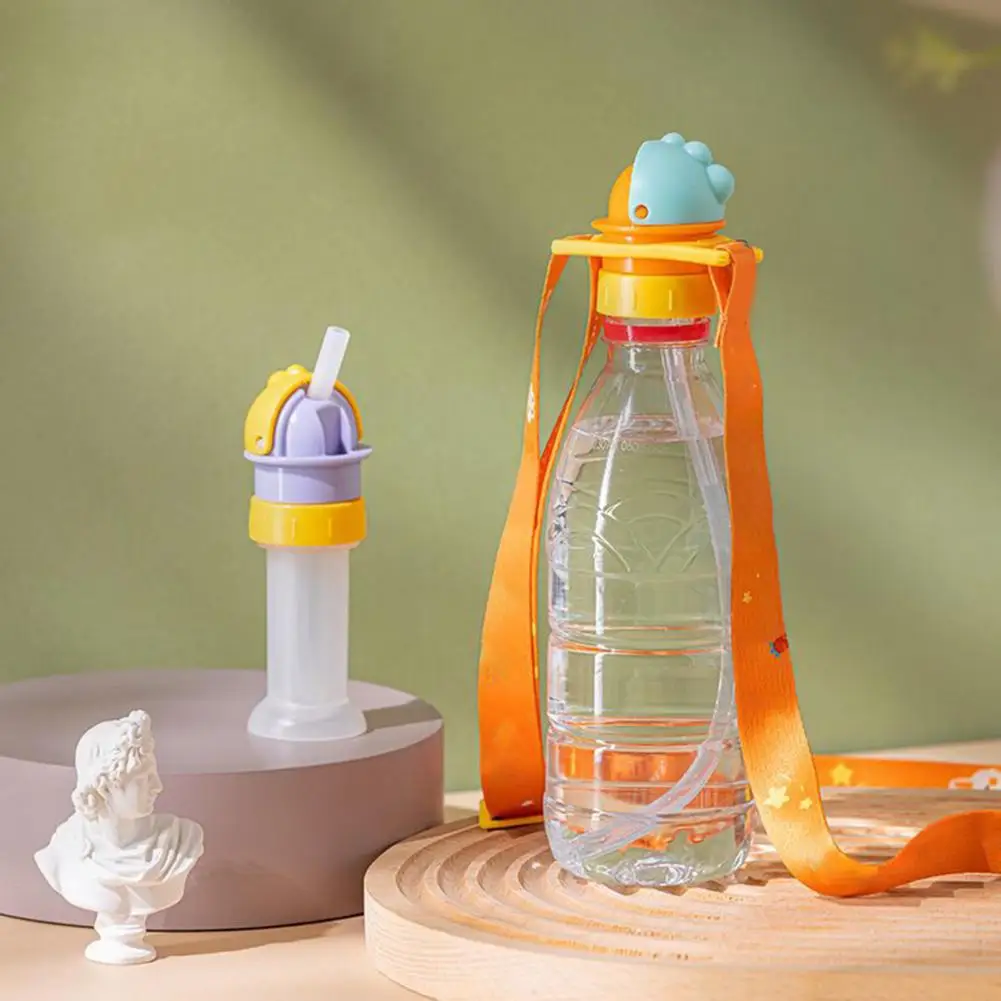 Water Bottle Straw Lid Leak-Proof Adapter Conversion Cap with Built-in Straw And FlipTop Spill Resistant Lid Fits Most Standard