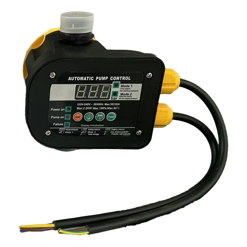 Smart Pump Controller,2 Modes Digital Display, Waterproof IP65,Adjustable Pressure,High Power For Home,Garden,Industrial