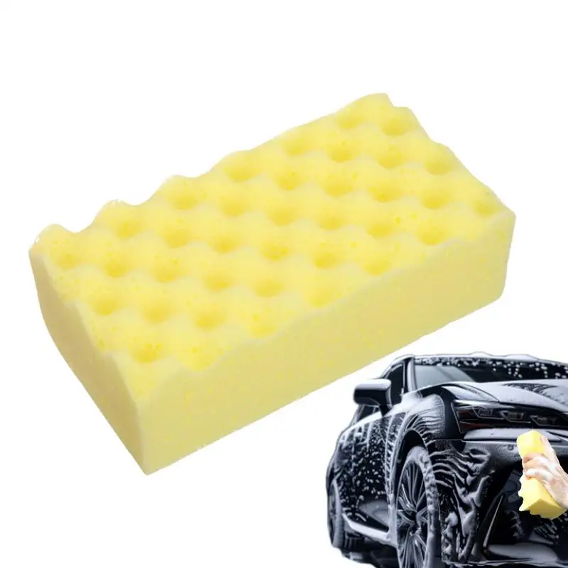 Car Cleaning Sponge Water Suction Tire Wheel Wash Pad Extra Thick Easy Grip Thick Foam Scrubber Auto Wax Polishing Tyre Brushes