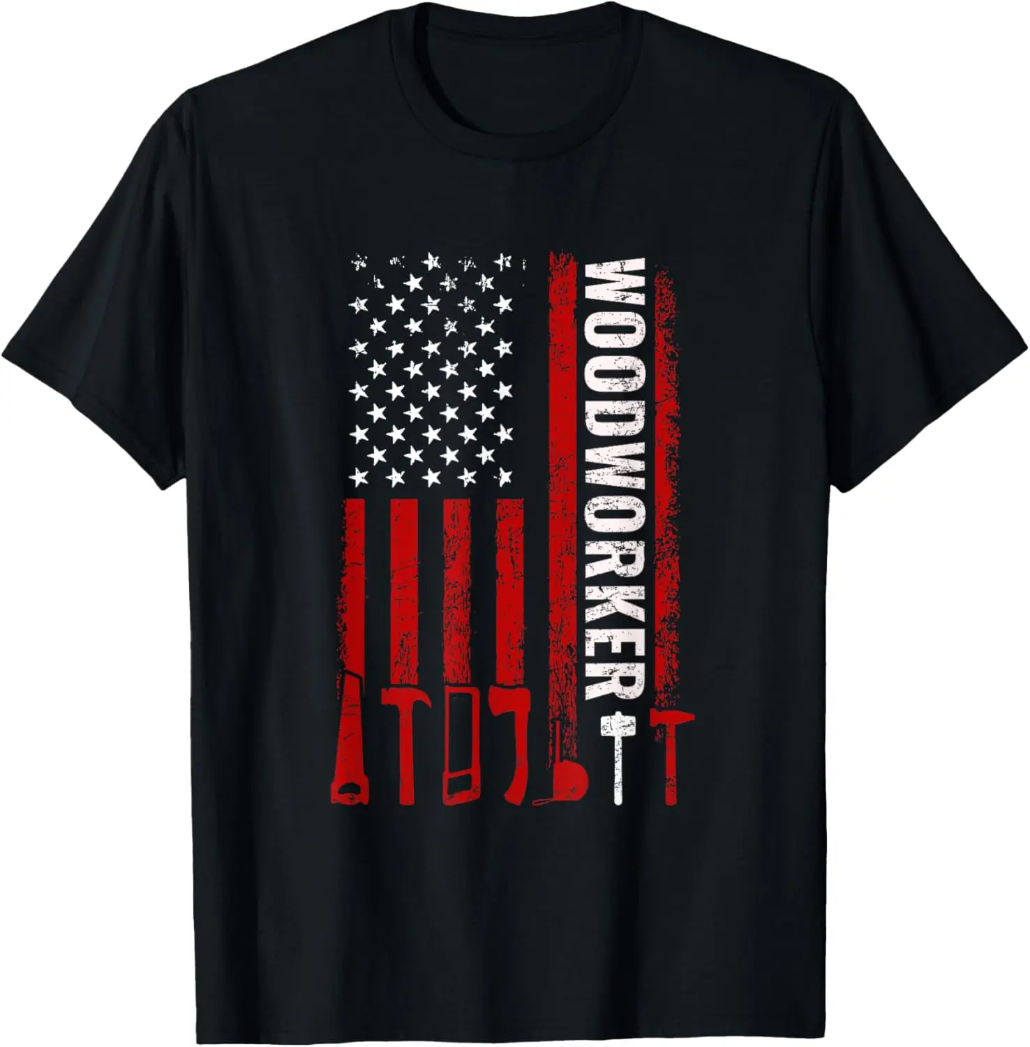 

American Flag Woodworker carpenter funny woodworking T-Shirt