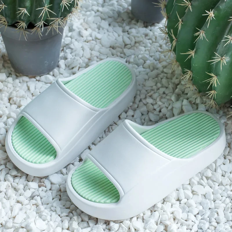 EVA Soft House Slippers, Beach Platform Heels, Women Kids Shower, Indoor Colorful Sandals, Summer Cute Cloud Home Slides, Men