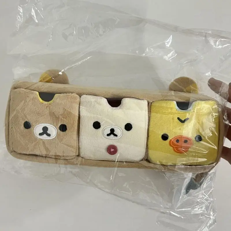 2024 Kawaii Rilakkuma Plush Storage Box Jewelry Compartment Storage Box Cute Desktop Ornaments Cartoon Anime Girl Birthday Gift