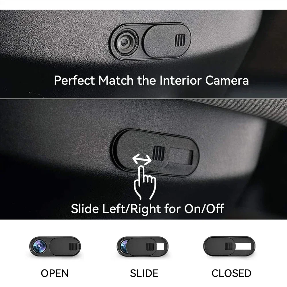 Privatsphäre Schutz Kamera Abdeckung Für Tesla Modell 3Y Mittelkonsole Zubehör Webcam Schiebeschalter Blocker Innen Aufkleber Trim