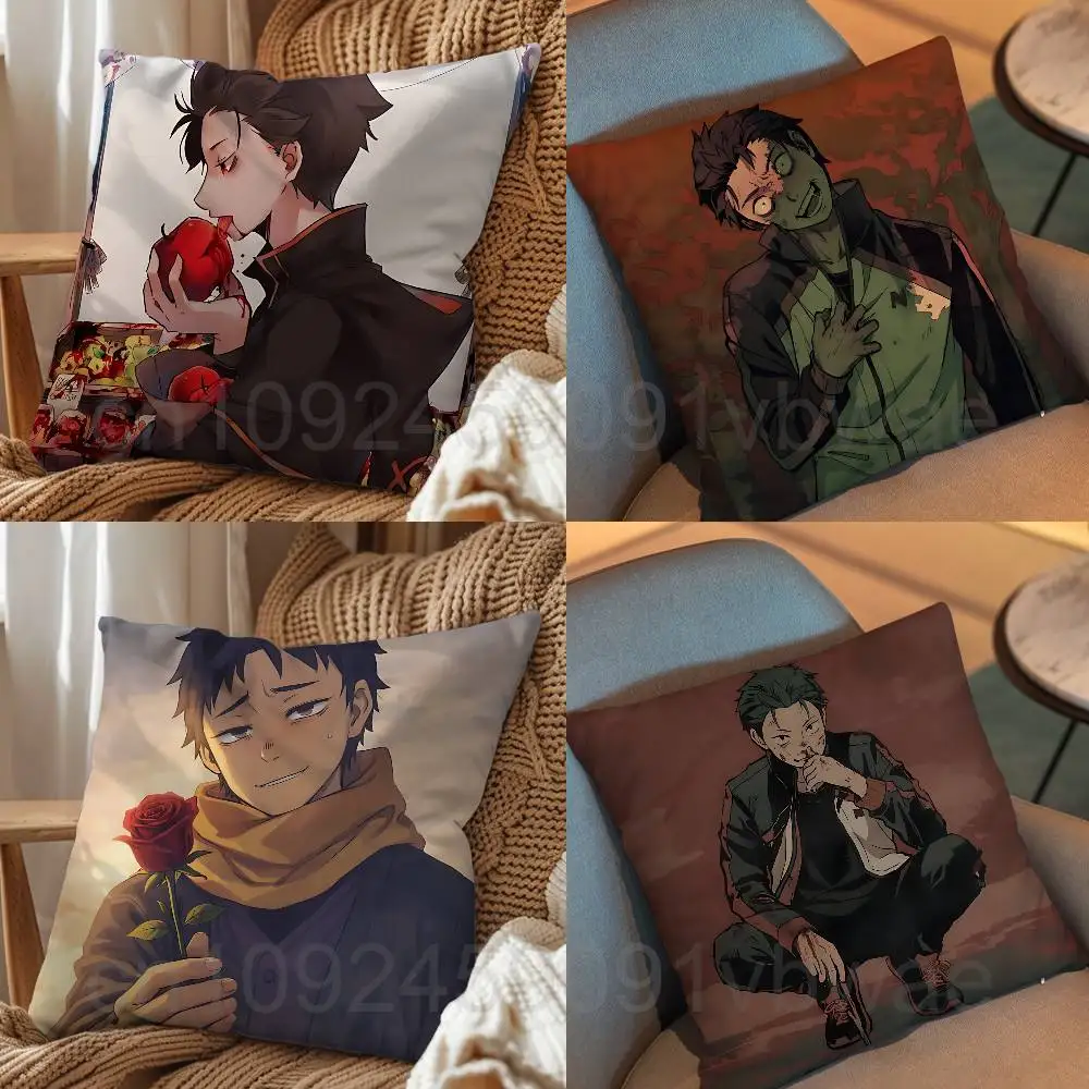 

stairs meme N-Natsuki Subaru Pillow Case Anti-dustmite Pillowcase Invisible zipper silky short plush Sofa cushion cover