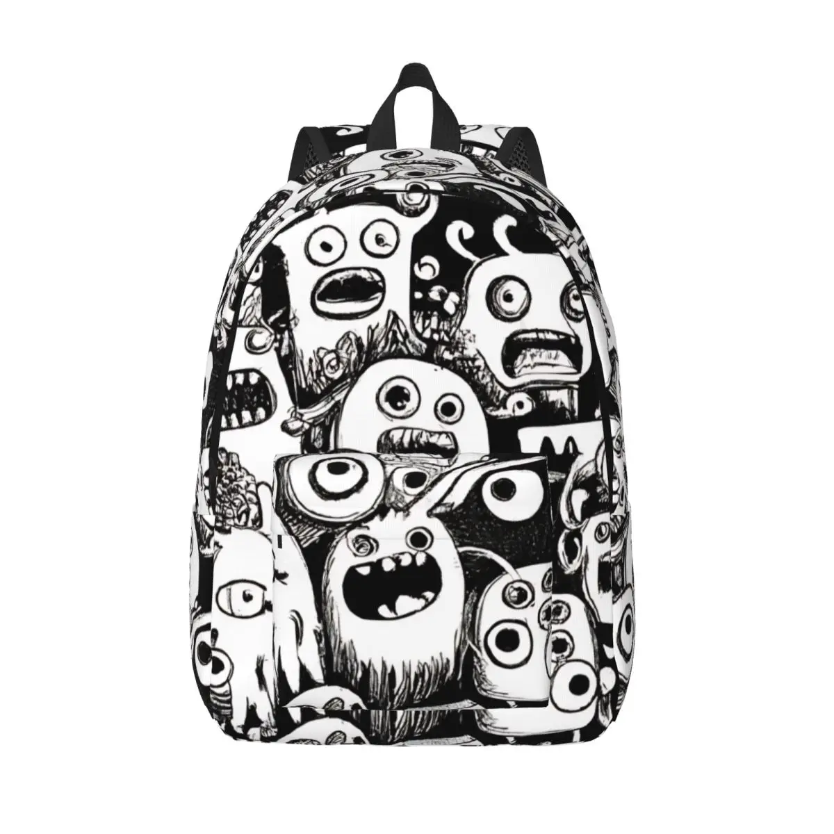 

Doodle Monsters Teenage Backpack Gift High School Work Daypack for Men Women Laptop Computer Shoulder Bag