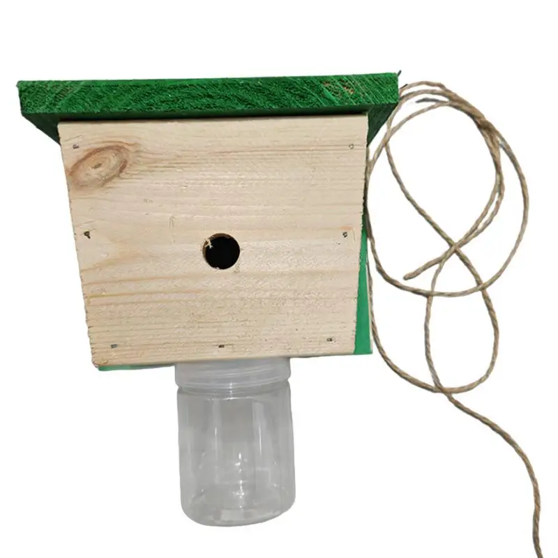 Carpenter Bee Traps Rustic Lodge Natural Wood Bee Catcher Bee Catchers For Outside Hang From Eaves Deck Railings Or Under