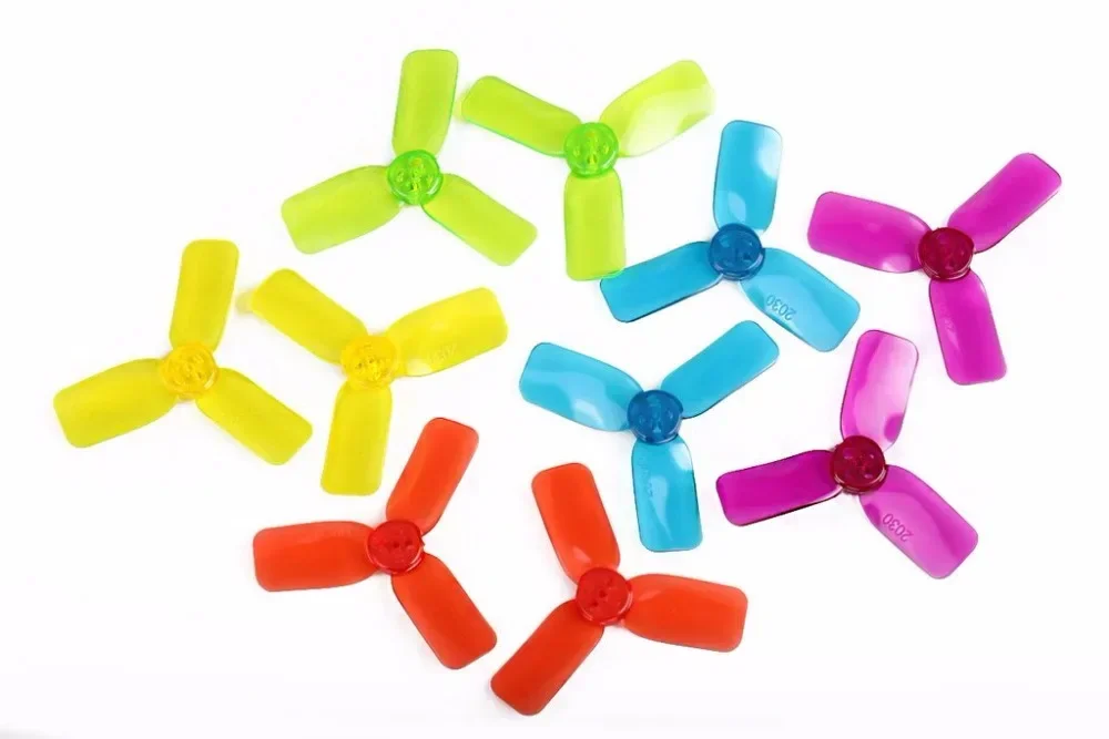 Hot New 4 Pair CW CCW DYS 2030 1.5mm Hole 2 Inch 3 Blade Propeller Triblade Bullnose Prop For 1102 1103 1104 1105 Motor
