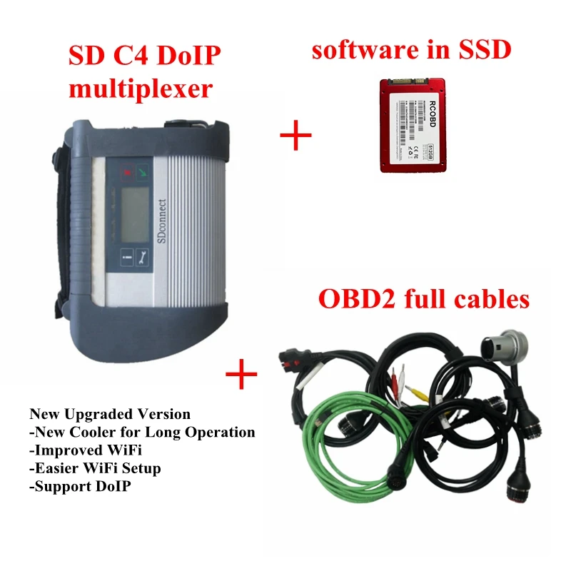 MB STAR C4 DoIP OBD Diagnostic Tools SD Connect Compact 4 with Newest Software 2024.12 512gb SSD