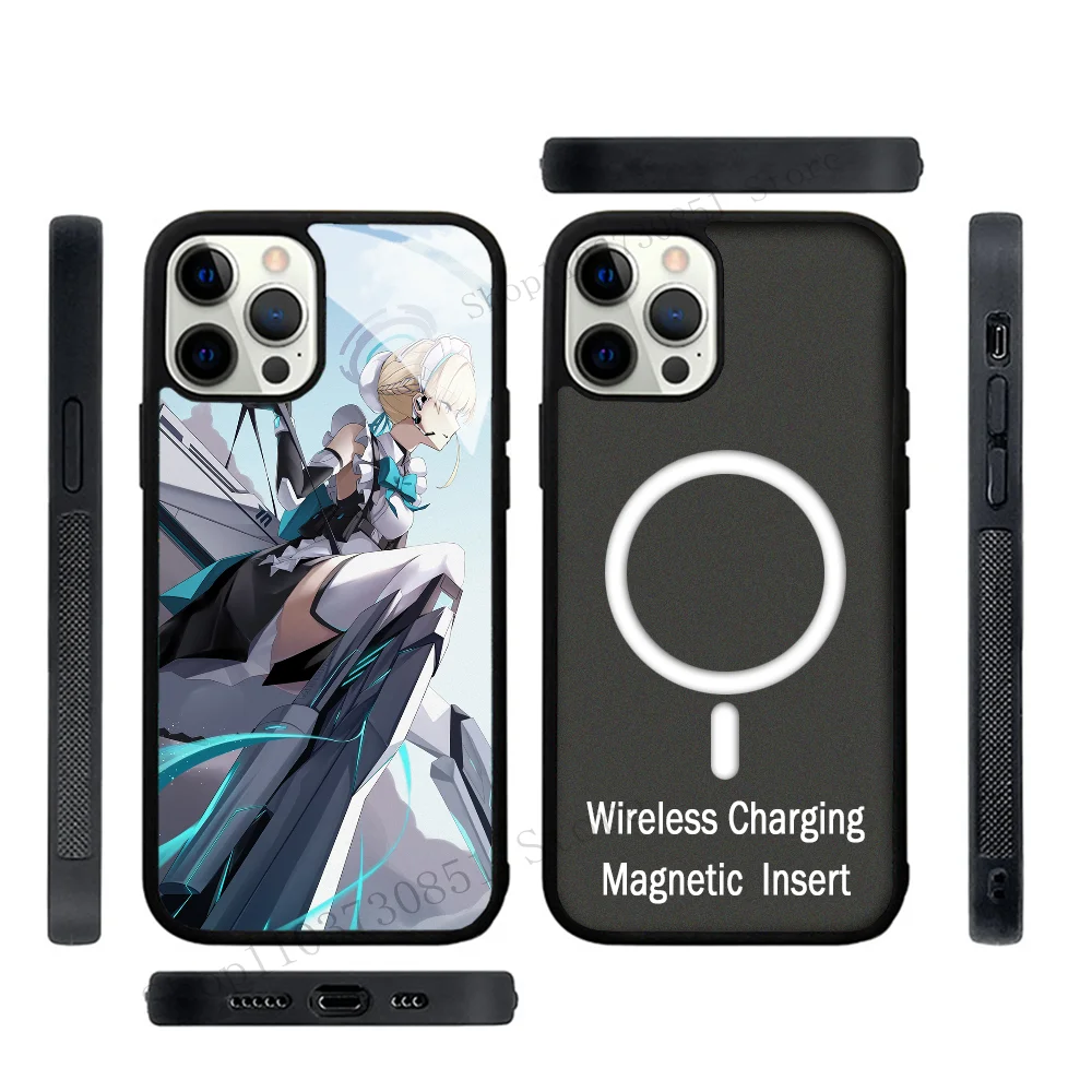 Game Anime Blue Archive Asuma Toki Phone Case Strong Magnetic For IPhone 15 14 13 Pro Max 11 12 Mini Alex Mirror For Magsafe