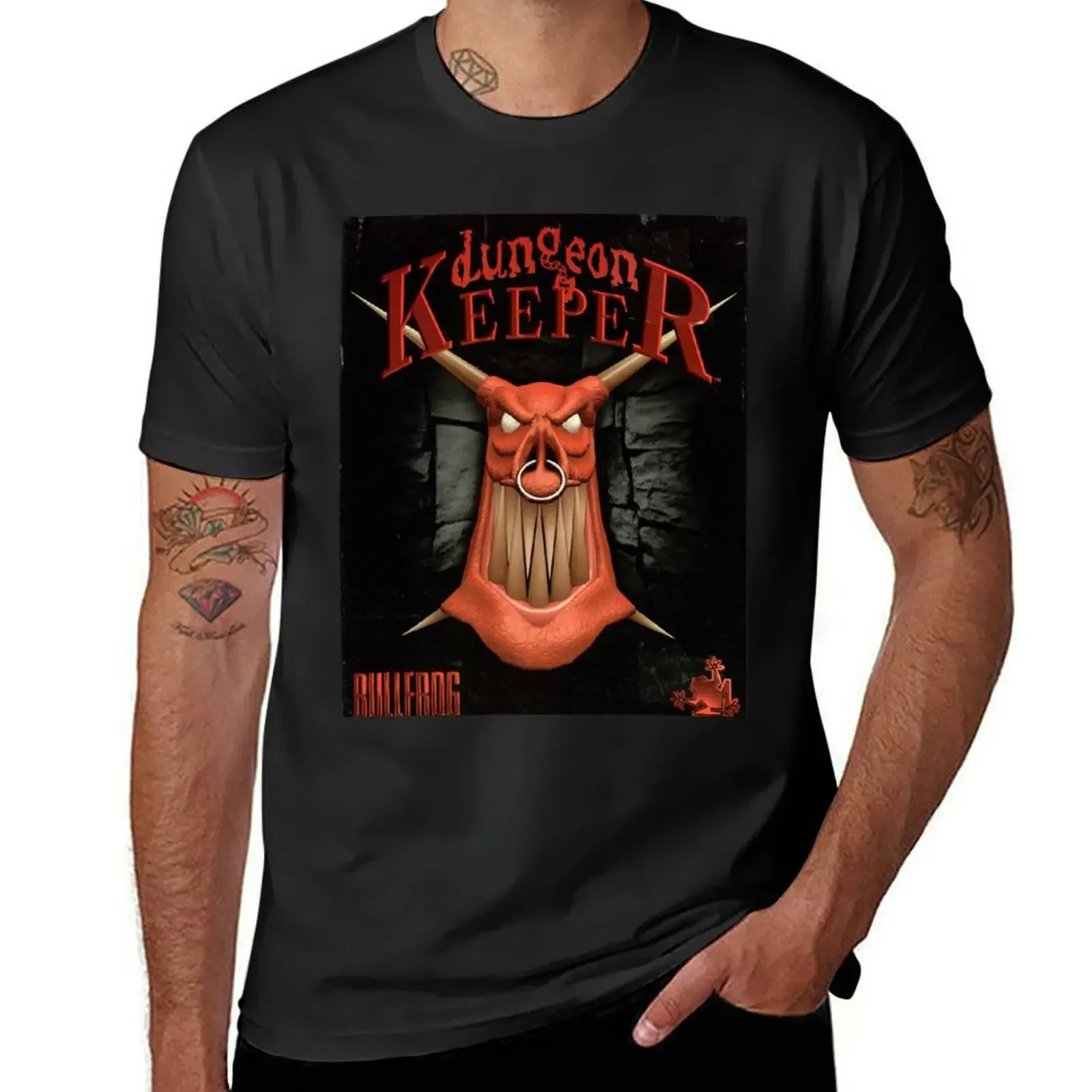 

Dungeon Keeper Cover Art T-Shirt graphics customs oversizeds mens big and tall t shirts