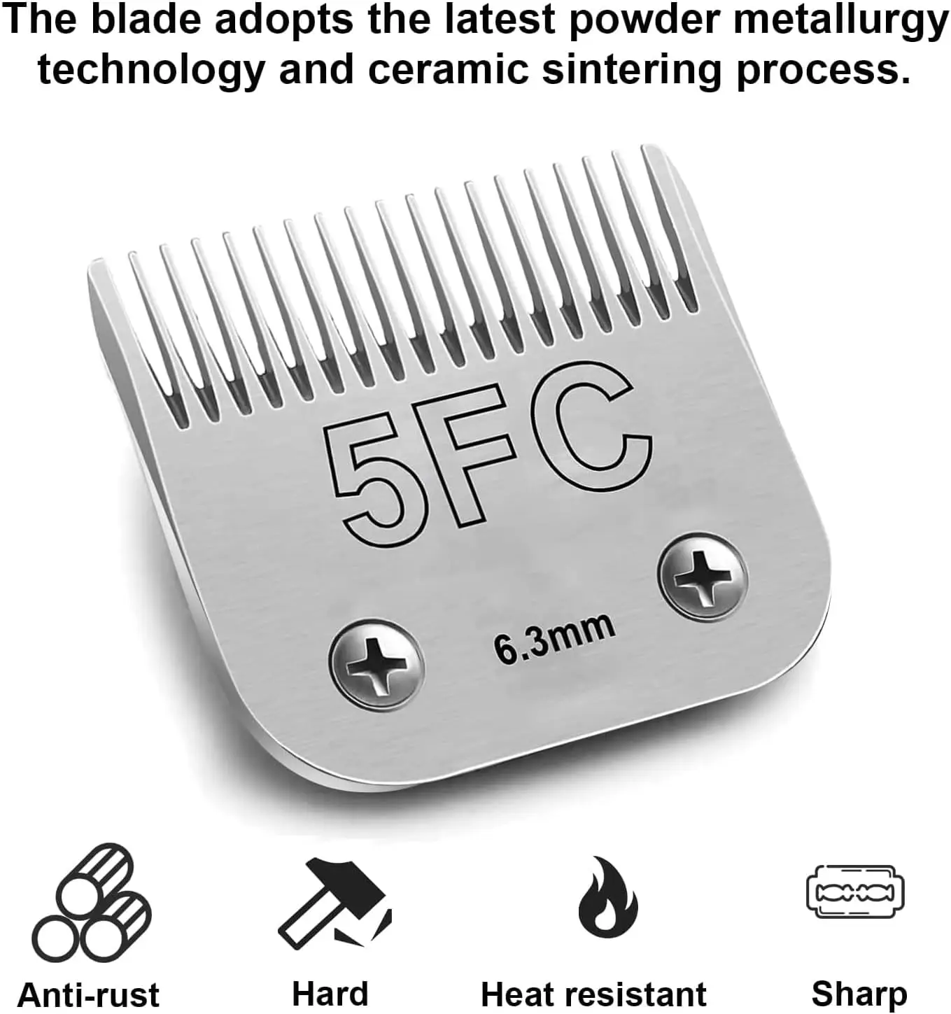 

Detachable Pet Dog Cat Grooming A5 Clipper Blade,Compatible with Andis, Oster，Wahl KM 10 Series Clippers，Size-5FC 1/4”(6.3mm)