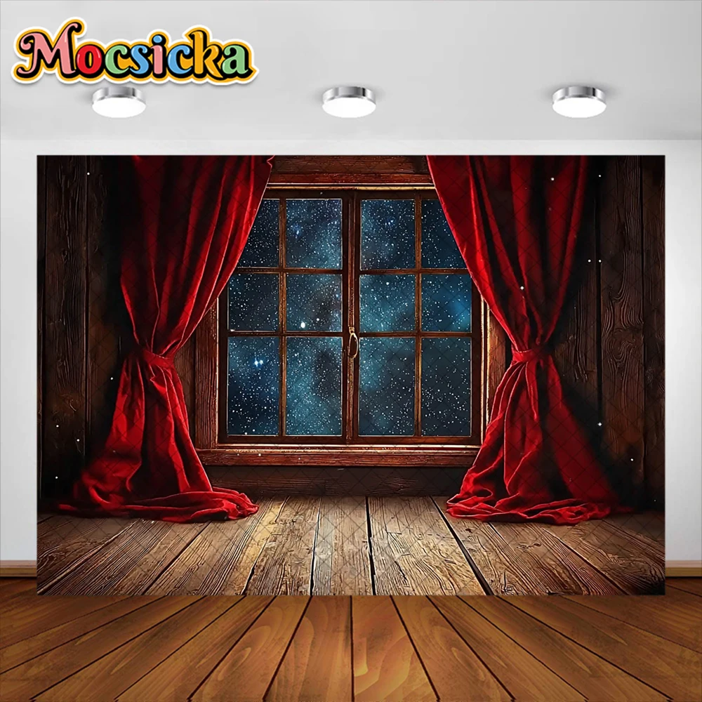 خلفية تصوير عيد الميلاد للأطفال ، شجرة عيد الميلاد ، ديكور ستارة النافذة ، خلفيات صور صورة للعطلات ، لافتة استوديو