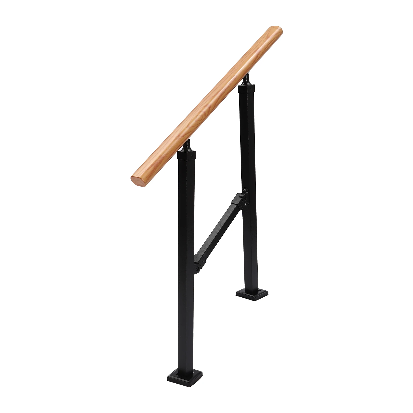 2-Step Stepladder Handrails Staircase Handrai Adjustable Angle 0-50° For Outdoor 600lbs Load-bearing